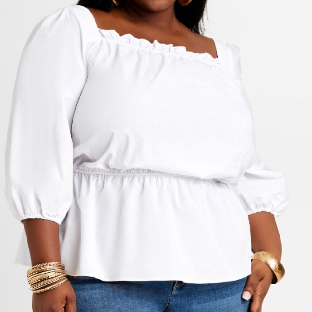 White Smock Peasant Shirt